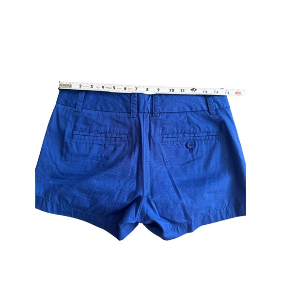J CREW Women's  Blue 100% Cotton Chino Shorts Size 0 - Picture 2 of 6